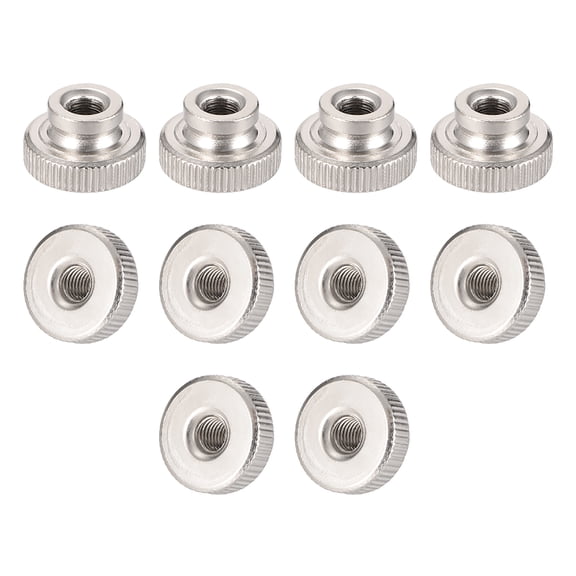 Unique Bargains Knurled Thumb Nuts, M5 Round Knobs with , Nickel Plating 10 Pcs