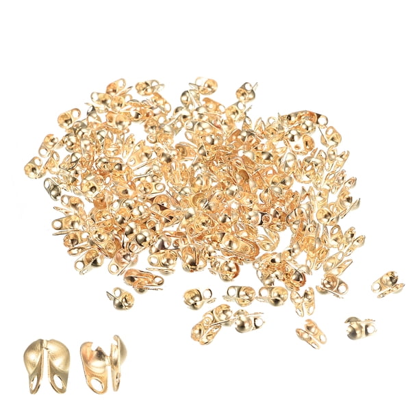 720uds Cuentas Puntas Nudo Cubiertas Unique Bargains 7,7mm Metal Abierto Champagne