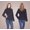 Navy, variant on Wool Blend Short Coat with Belt-Navy-XS