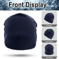 thumbnail image 5 of Winter Long Sleeve Workout Athletic Running Beanie Hats for Unisex Blue Hat Men's And Women's Sports Cycling Functional Fleece Thermal Breathable Skiing Snowboarding Climbing Motorcycling Outdoor, 5 of 7