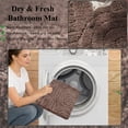 thumbnail image 6 of Aonewoe Bathroom Rug Set 3 Piece Microfiber Water Absorbent Bath Mats Washable Non Slip Bath and Toilet Rug Set for Shower Floor（Brown）, 6 of 8