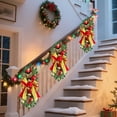 thumbnail image 6 of LED Christmas Swag Prelit with Shatterproof Ornaments and Berries,Cordless Light Up Stairway Swag Garland for Front Door Stair Windows Fireplace Wall Hanging Decor,Xmas Decor with Bowknot, 6 of 6