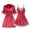 Wine, variant on FAIWAD Satin Pajamas Set for Women Sleeveless Camisole Lace Nightdress with Lace-Up Robes Loungewear Wedding Gown
