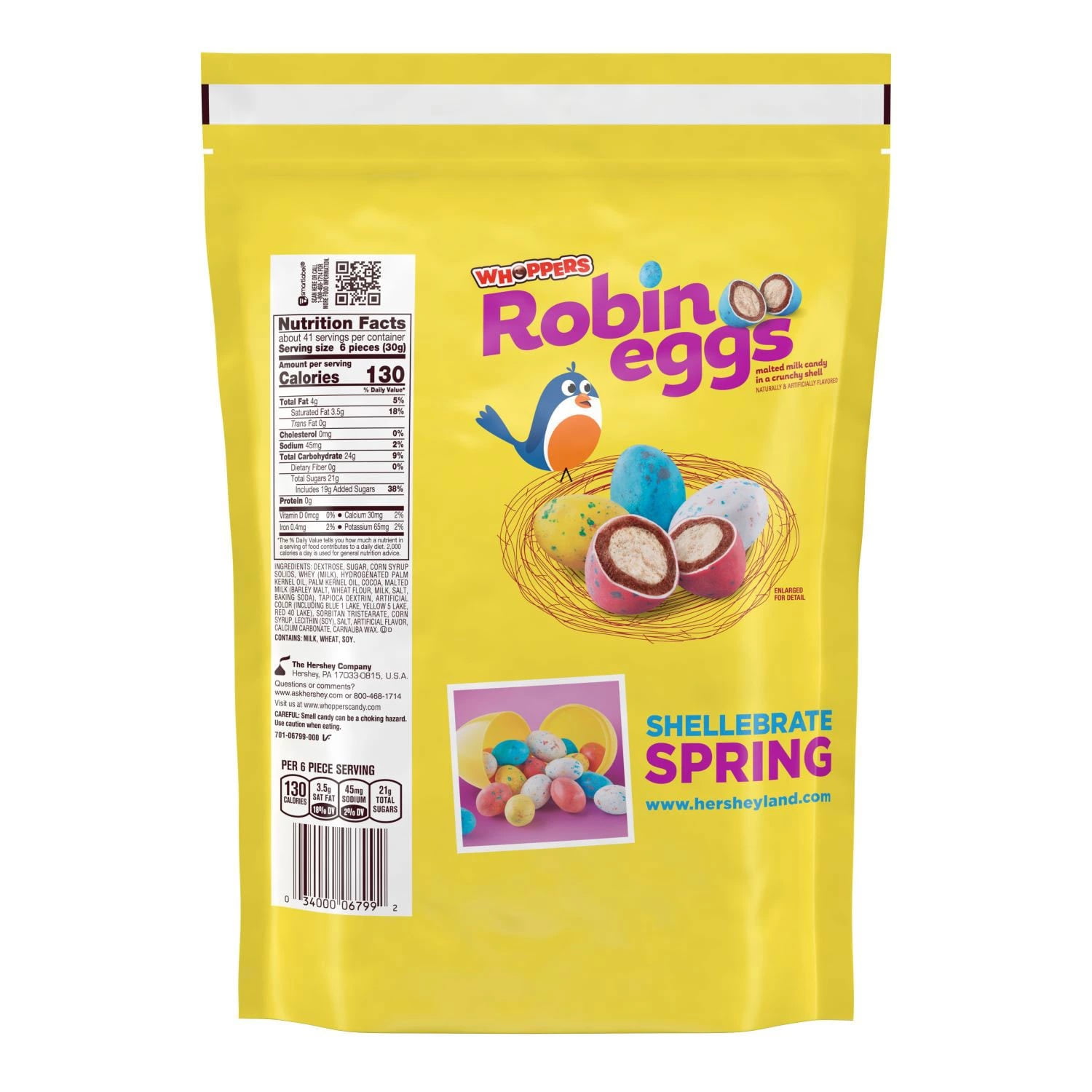 Whoppers Robin Eggs Malted Milk Treats Easter Candy Bulk Bag (43 Ounce)