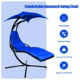 thumbnail image 5 of Topbuy Patio Hammock Chair Floating Hanging Chaise Lounge Chair with Canopy Blue, 5 of 10