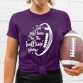 thumbnail image 4 of TSADFHJI Hauts Élégants pour Femmes Dentelle Mode Décontractée Ample Rugby Imprimé Col Rond T-Shirt Manches Courtes TG Violet, 4 of 6