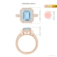 thumbnail image 4 of Angara Natural 3 Ct. Aquamarine with Diamond Halo Ring in 14K Rose Gold for Women (Ring Size: 3), 4 of 9