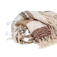 thumbnail image 4 of Parkland Collection Maya 67x52" Vereigated Wool & Fabric Throw Blanket in Beige, 4 of 6