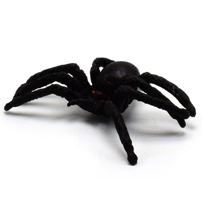 5Pcs Flexible Plastic Simulation Spiders Black Joke Prank Toy Halloween Gi vb 