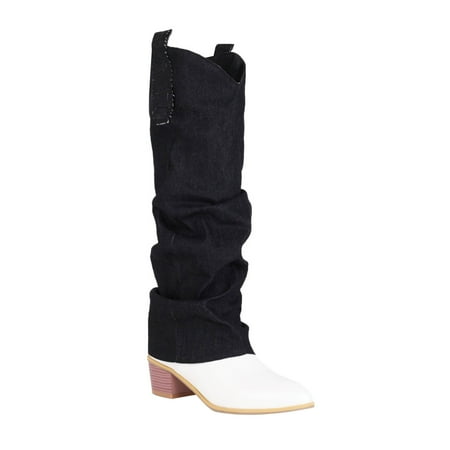 

KBKYBUYZ Mid Heel Thick Heel Casual Women s Boots Stylish Charm Women s Boots Long Boots