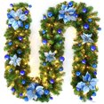 thumbnail image 3 of Guirnalda navideña de 2,7 m con luces, decoraciones de lujo, pancarta de ratán para árbol de Navidad, decoración colgante para Navidad, decoración para fiestas en el hogar, 3 of 5