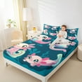 thumbnail image 4 of Feelyou Girly Pink Axolotl Full Size Sheets, Cartoon Ocean Coral Bed Sheets, Kawaii Sealife Animal Sheet Sets, Microfiber Bedroom Decor, 4pcs, 4 of 7