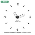 thumbnail image 3 of Uxcell 1-Pack Reloj de Pared 3D DIY, Reloj de Pared Sin Marco de 51" con 4 Números de Espejo Adhesivos para el Hogar, Negro, 3 of 6