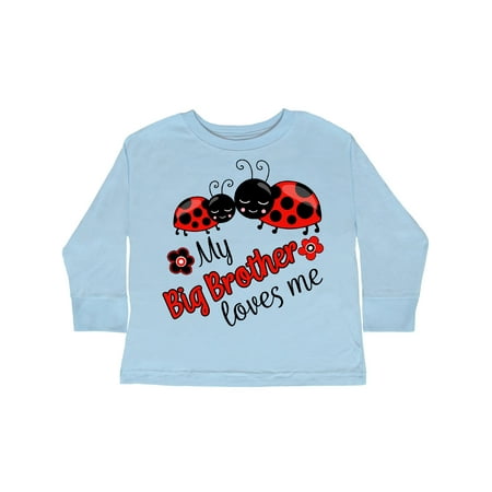 

Inktastic My Big Brother Loves Me with Cute Ladybugs Gift Toddler Boy or Toddler Girl Long Sleeve T-Shirt