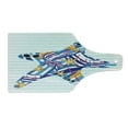 thumbnail image 2 of Starfish Cutting Board, Cartoon Styled Starfish with Summer Season Vacation Accessories Striped Backdrop, Tempered Glass Cutting and Serving Board, Wine Bottle Shape, Multicolor, by Ambesonne, 2 of 5