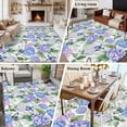 thumbnail image 6 of Area Rug 60×96in, Pastoral Blue Purple Hydrangea Floor Carpet Living Room Rug, Spring Flower Leaf Butterfly Non-Slip Welcome Mat Indoor Rugs for Bedroom Dining Room, 6 of 9