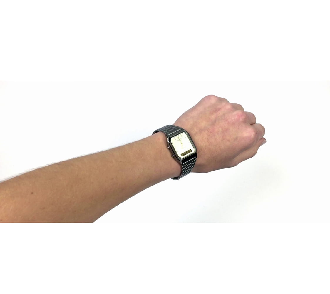 Casio Analog Digital Gray Ion Plated Stainless Steel Band AQ230GG-9A