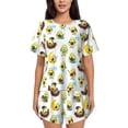 thumbnail image 1 of Balery Funny Avocado In Mexican Clothes Conjunto de Pijama para Mujer con Estampado, Dos Piezas de Manga Corta y Shorts, Ropa de Dormir Suave con Cuello Redondo y Bolsillos-Large, 1 of 6