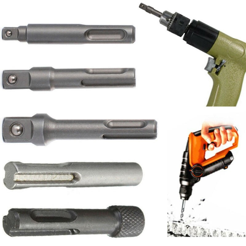 5x/set SDS Plus Hex Socket Driver Hammer Drill Bit Chuck Adaptor Converter Tool 