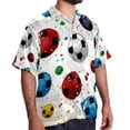 thumbnail image 2 of Football Men's Short Sleeve Spread Collar Poplin Shirt, Casual Printed Button Down Summer Beach Tops for Men, Unisex Comfortable Shirts, 2 of 6