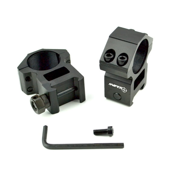 Sniper® PT-25H4 1” Dia. High Profile Scope Rings For Picatinny/Weaver Rail System