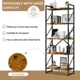 thumbnail image 3 of Walsunny Bookshelves Wooden Bookcases 5 Tiers H-Shaped Bookshelf with 5 Open Display Shelves Brown, 3 of 7