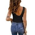 thumbnail image 3 of Langwyqu Sleeveless Slim Fit Deep V-Neck Lace Blouse Camisole Tank Tops, 3 of 3
