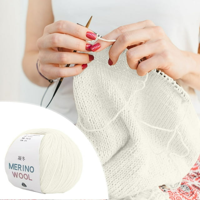 Hilo de lana para tejer y hacer ganchillo, de grosor medio y suave, ideal para bufandas, gorros y suéteres. Diámetro de 2,0 mm. Hilo cálido para agujas de tejer de 4,0 mm o ganchillos de 3,0 mm.