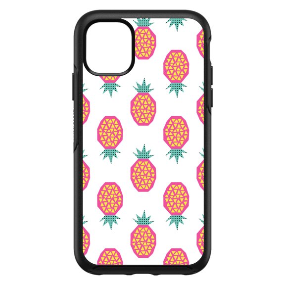 DistinctInk Custom SKIN / DECAL compatible with OtterBox Symmetry for iPhone 11 (6.1" Screen) - Summer Graphics - Pineapple Pattern - Pink