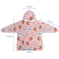 thumbnail image 7 of Pink Cow Milk Strawberry Pattern Blanket Hoodies for Kids 6-13YR Oversize Wearable Blanket Hoodies for Boys Girls Teens, 7 of 7