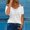 White, variant on CUZIBR Womens Lace Trim T-Shirt V-Neck Solid Short Sleeve Spaghetti Strap Off The Shoulder Casual Stylish Blouse Tops Breathable Comfortable Tee Vacation Tshirts Clothes,Black,L