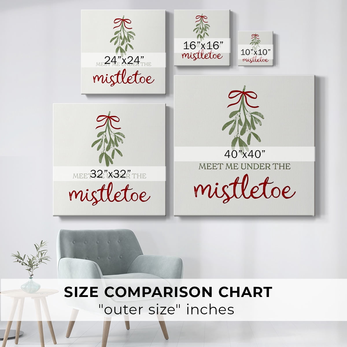 Mistletoe Wishes I- Gallery Wrapped Canvas
