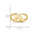 thumbnail image 2 of 14K Yellow Gold Double Heart Drop V Ring (SIZE 6), 2 of 4