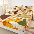 thumbnail image 3 of Homewish Happy Thanksgiving Day Twin Sheet Sets,Autumn Fall Pumpkin Twin Fitted Sheet,Cute Cartoon Turkey Flat Sheet For Girls Boys,Microfiber Bedroom Decor,3 Pieces, 3 of 7