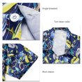 thumbnail image 4 of Camisa informal de manga corta estampada de moda para hombre azul marino XXL para playa con cuello vuelto para viajar, 4 of 5