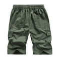 thumbnail image 4 of Zanvin Mens Flat Front Shorts, Mens Cargo Shorts Clearance, Men Casual Camouflage Cotton Shorts with Pockets , Quickly Dried, Soft and Breathable, Army Green, L, 4 of 8