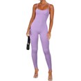 thumbnail image 1 of Bellella Combinaisons pour Femmes Col Rond Pantalons Longs Combinaison Extensible Décontractée Bretelles Spaghetti une Pièce Femmes 2831 Violet TG, 1 of 4