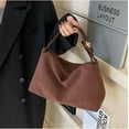 thumbnail image 2 of Bolso bandolera holgado de ante suave Hobo con bolso de hombro retro ajustable Y2K bolso vegano,Burgundy, 2 of 6