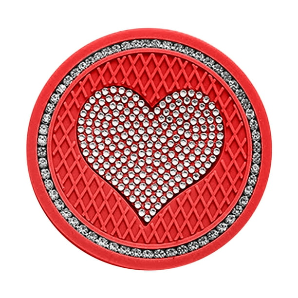 Manteles individuales universales para vehículos con inserto de copa brillante, accesorios para el interior del coche, posavasos universales de 2,76 pulgadas con cristales de imitación.