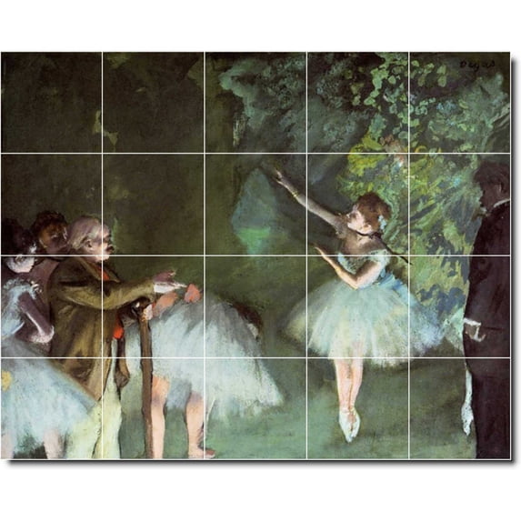 Ceramic Tile Mural-Edgar Degas Dancers Painting 5. 30" w x 24" h using (20) 6 x 6 ceramic tiles