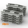 thumbnail image 3 of Big Building Block Light Gray Railroad Track Compatible Duplo Trains Parts kit Platform Curved Track Toy Set For Children's Gift 5pcs straight track, 3 of 6