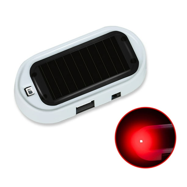 Lámpara de flash de advertencia antirrobo con luz de alarma LED para coche alimentada por USB solar (rojo) Likrtyny Para estrenar