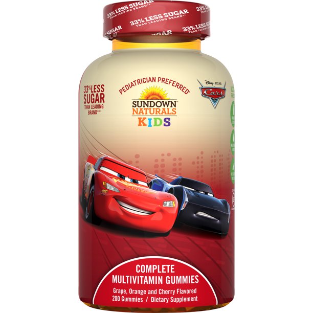 Sundown Naturals Kids Disney Cars 3 Complete Multivitamin Gummies