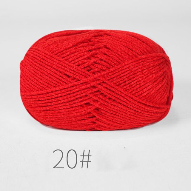Hilo de ganchillo de algodón de leche de 50g, Lanas teñidas de costura de lana de 4 capas para manualidades de ganchillo, suéter, sombrero, bufanda para muñecas, tejido DIY Dengxun unisex