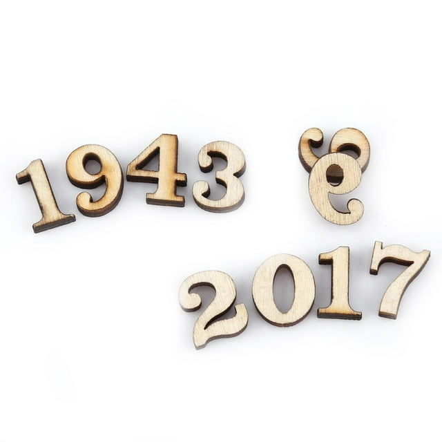 Qiilu 200Pcs Mixed Wooden A-Z Letters/0-9 Numbers Unpaint DIY Decoations Kids Early Learning Toys, Wooden Letters, Mixed Wooden Numbers
