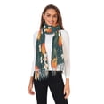 thumbnail image 2 of FORMRS Womens Scarf Winter Soft Long Big Warm Shawls Wrap Tassel Scarves, Blue Floral Oranges, 2 of 9