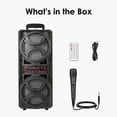 thumbnail image 3 of 360Tronix Portable Bluetooth Speaker with 6.5" Subwoofer, Loud Stereo Sound & Deep Bass Wireless Karaoke Machine, Flashing LED Lights, FM Radio Supports TF Card/USB/AUX for Outdoor & Indoor Events, 3 of 9