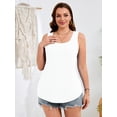 thumbnail image 5 of SHOWMALL Women's Plus Size Tank Tops 2 Pack, Casual Loose Fit Sleeveless Shirts, Basic U-Neck Flowy Summer Tops - Black & White 3X, 5 of 7