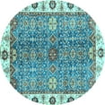 thumbnail image 1 of Ahgly Company Indoor Round Oriental Light Blue Traditional Area Rugs, 8' Round, 1 of 4