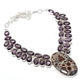 thumbnail image 2 of Natural asteroid jasper, Amethyst 925 Sterling Silver Gift Necklace 18", 2 of 2